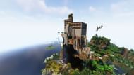 An unusually tall mansion in Minecraft (Image via Mojang)